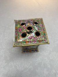 A Chinese Canton famille rose bough pot with narrative design, 19th C.