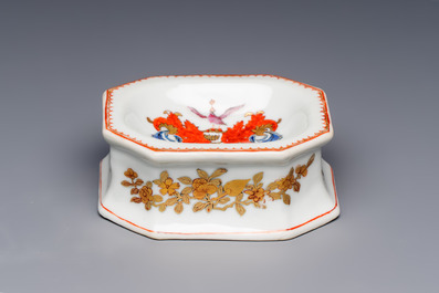 A Chinese armorial salt with the arms of Valckenier of Amsterdam for the Dutch market, Qianlong, ca. 1735&ndash;40