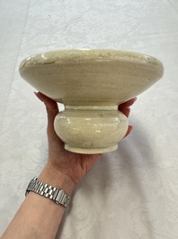 A Chinese bluish green-glazed spittoon, 'Zha Dou 渣斗', Five Dynasties