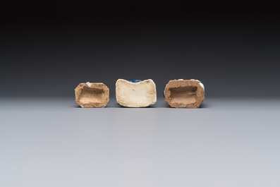 Five Chinese blue and white figures, Qianlong/Jiaqing