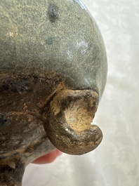 A Chinese junyao tripod censer with handles, Jin/Yuan