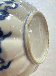A Chinese blue and white tea caddy, a teapot and an Imari-style teapot, Kangxi/Yongzheng