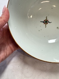A Chinese famille verte 'Cranes' bowl, Kangxi