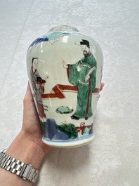 A Chinese wucai 'Jia Guan Jin Jue 加冠進爵' vase, Transitional period