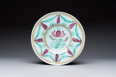 Rogier Vandeweghe (1923-2020) for Amphora and Perignem: a red-glazed bowl, a polychrome dish and a Perignem polychrome glazed dish, 20th C.