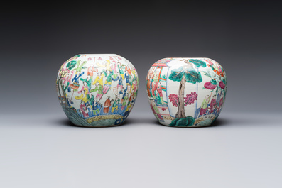 Two Chinese famille rose '100 Boys' jars, 19th C.