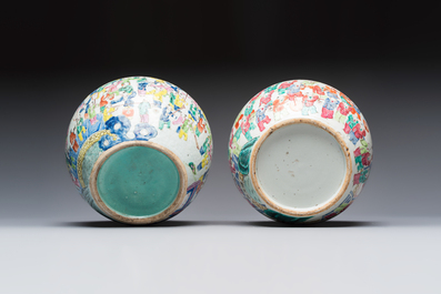 Two Chinese famille rose '100 Boys' jars, 19th C.