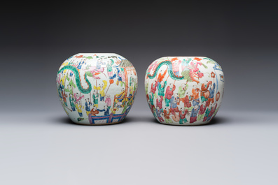 Two Chinese famille rose '100 Boys' jars, 19th C.