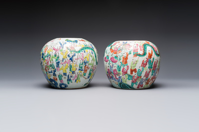 Two Chinese famille rose '100 Boys' jars, 19th C.