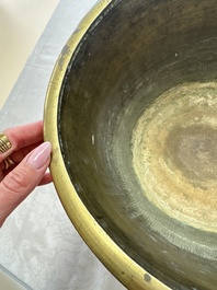 A large Chinese bronze 'Dragon' tripod censer, 19th C.