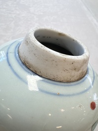 A Chinese wucai 'Jia Guan Jin Jue 加冠進爵' vase, Transitional period
