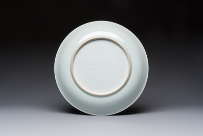 A Chinese famille rose 'Birds among Blossoming Branches' dish, Yongzheng