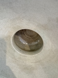 A Chinese bluish green-glazed spittoon, 'Zha Dou 渣斗', Five Dynasties