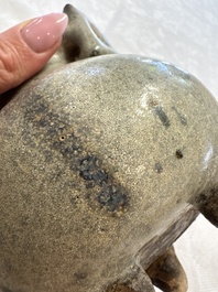 A Chinese junyao tripod censer with handles, Jin/Yuan