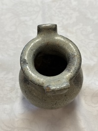 A Chinese junyao tripod censer with handles, Jin/Yuan