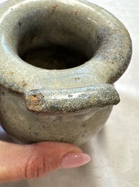A Chinese junyao tripod censer with handles, Jin/Yuan