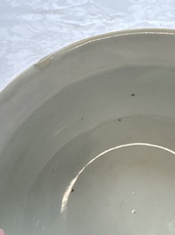 Three Chinese famille rose pink-ground bowls with floral design, Qianlong mark and of the period