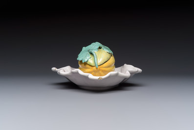 A fine polychrome Schrezheim faience 'Melon' tureen and cover, Germany, 18th C.