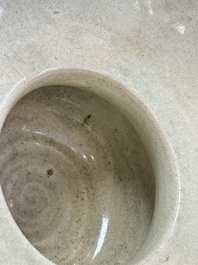 A Chinese bluish green-glazed spittoon, 'Zha Dou 渣斗', Five Dynasties
