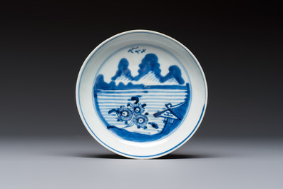 Five Chinese blue and white, Imari-style and famille rose wares, 18th C.
