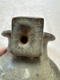 A Chinese junyao tripod censer with handles, Jin/Yuan