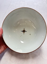 A Chinese famille verte 'Cranes' bowl, Kangxi