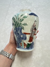 A Chinese wucai 'Jia Guan Jin Jue 加冠進爵' vase, Transitional period
