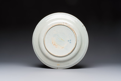 A pair of fine large blue and white Dutch Delft biblical subject dishes, dated 1781