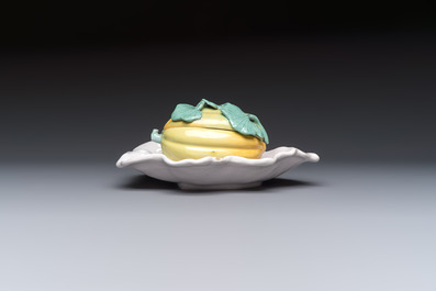 A fine polychrome Schrezheim faience 'Melon' tureen and cover, Germany, 18th C.