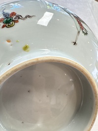 A Chinese famille verte 'Cranes' bowl, Kangxi