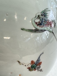 A Chinese famille verte 'Cranes' bowl, Kangxi
