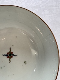 A Chinese famille verte 'Cranes' bowl, Kangxi