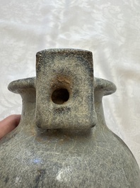 A Chinese junyao tripod censer with handles, Jin/Yuan