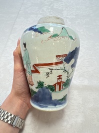 A Chinese wucai 'Jia Guan Jin Jue 加冠進爵' vase, Transitional period