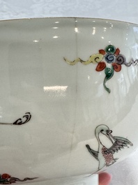 A Chinese famille verte 'Cranes' bowl, Kangxi