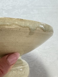 A Chinese bluish green-glazed spittoon, 'Zha Dou 渣斗', Five Dynasties