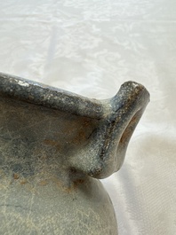 A Chinese junyao tripod censer with handles, Jin/Yuan