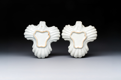 A pair of rare white-glazed spice boxes, France, 18th C.