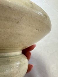 A Chinese bluish green-glazed spittoon, 'Zha Dou 渣斗', Five Dynasties
