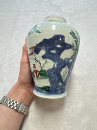 A Chinese wucai 'Jia Guan Jin Jue 加冠進爵' vase, Transitional period