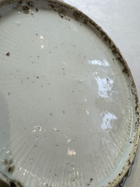 A Chinese blue and white 'Bird of Prey' plate, Wanli