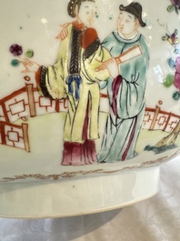 A Chinese famille rose punch bowl with figural design, Qianlong