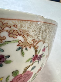A Chinese famille rose punch bowl with figural design, Qianlong