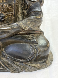 A Chinese bronze seated Buddha, Ming
