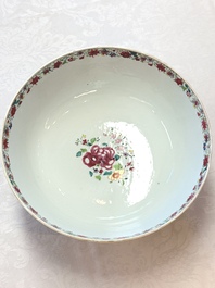 A Chinese famille rose punch bowl with figural design, Qianlong