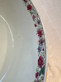 A Chinese famille rose punch bowl with figural design, Qianlong