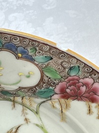 Three fine Chinese famille rose 'Xi Xiang Ji' plates, Yongzheng