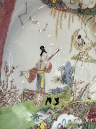 Three fine Chinese famille rose 'Xi Xiang Ji' plates, Yongzheng