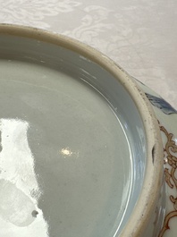 A Chinese famille rose punch bowl with figural design, Qianlong