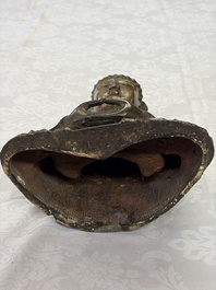 A Chinese bronze seated Buddha, Ming